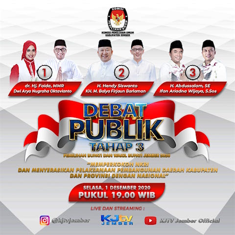 Jangan Salah Pilih Pemimpin! Simak Dulu Debat Publik III Cabup-Cawabup Jember